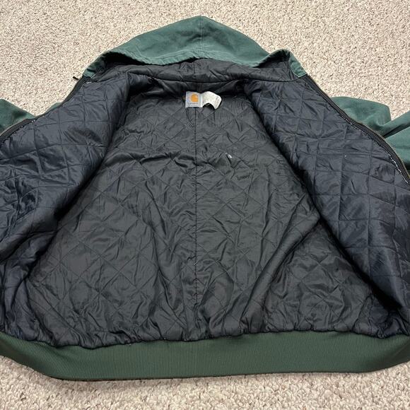 Vintage Carhartt Jacket Men's Sz 2XL Aspen Green Hooded Full Zip Made in USA - Picture 7 of 8